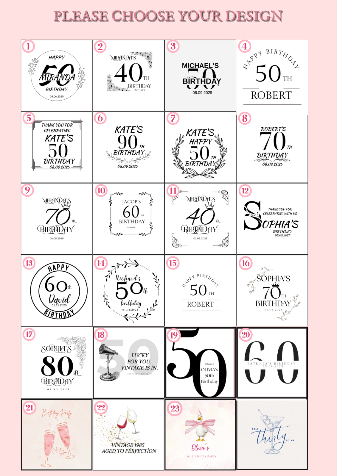 Personalized Birthday Chocolate Favors