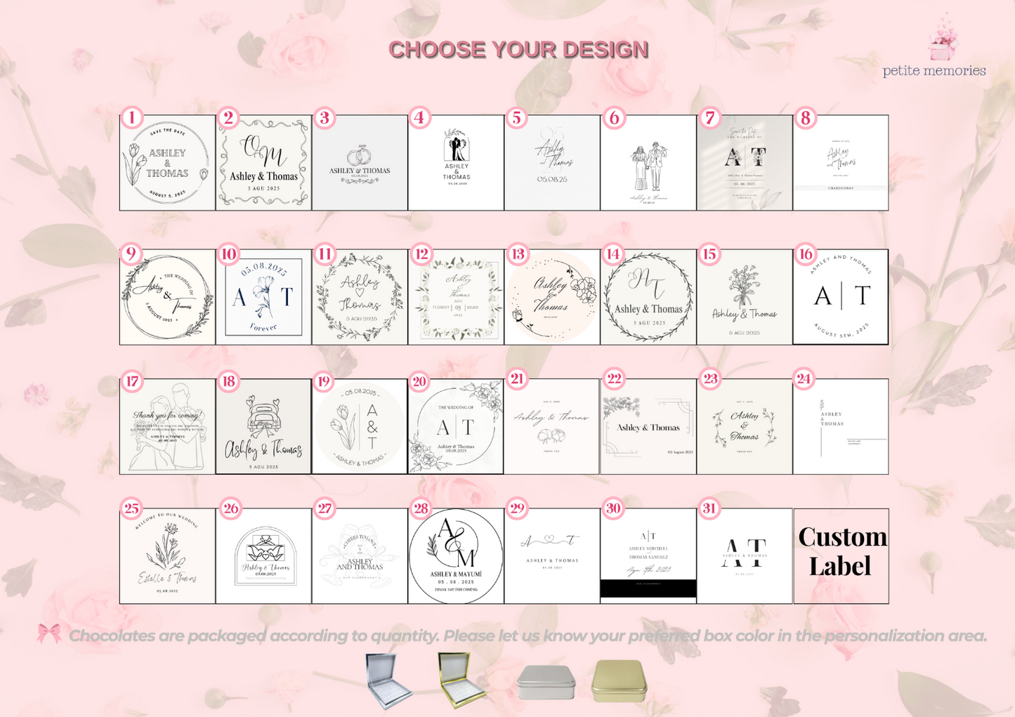 Customized Wedding Chocolate Midnight Series