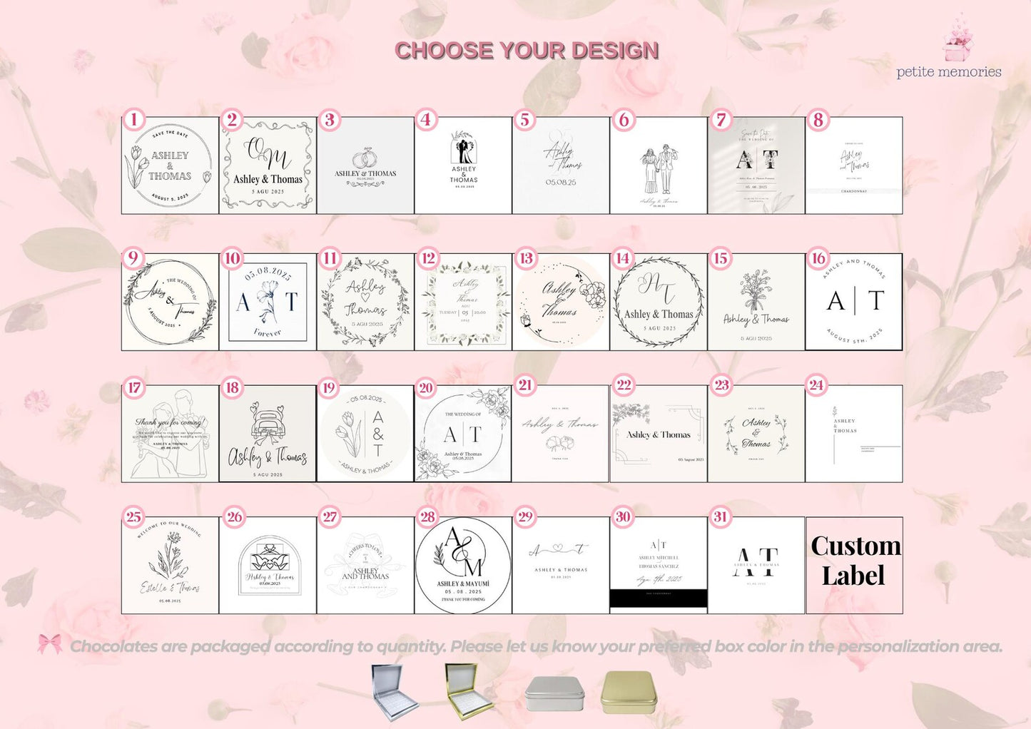 Personalized Wedding Chocolate Favors