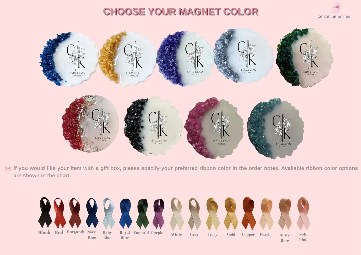 Handmade Epoxy Resin Magnet Wedding Favors