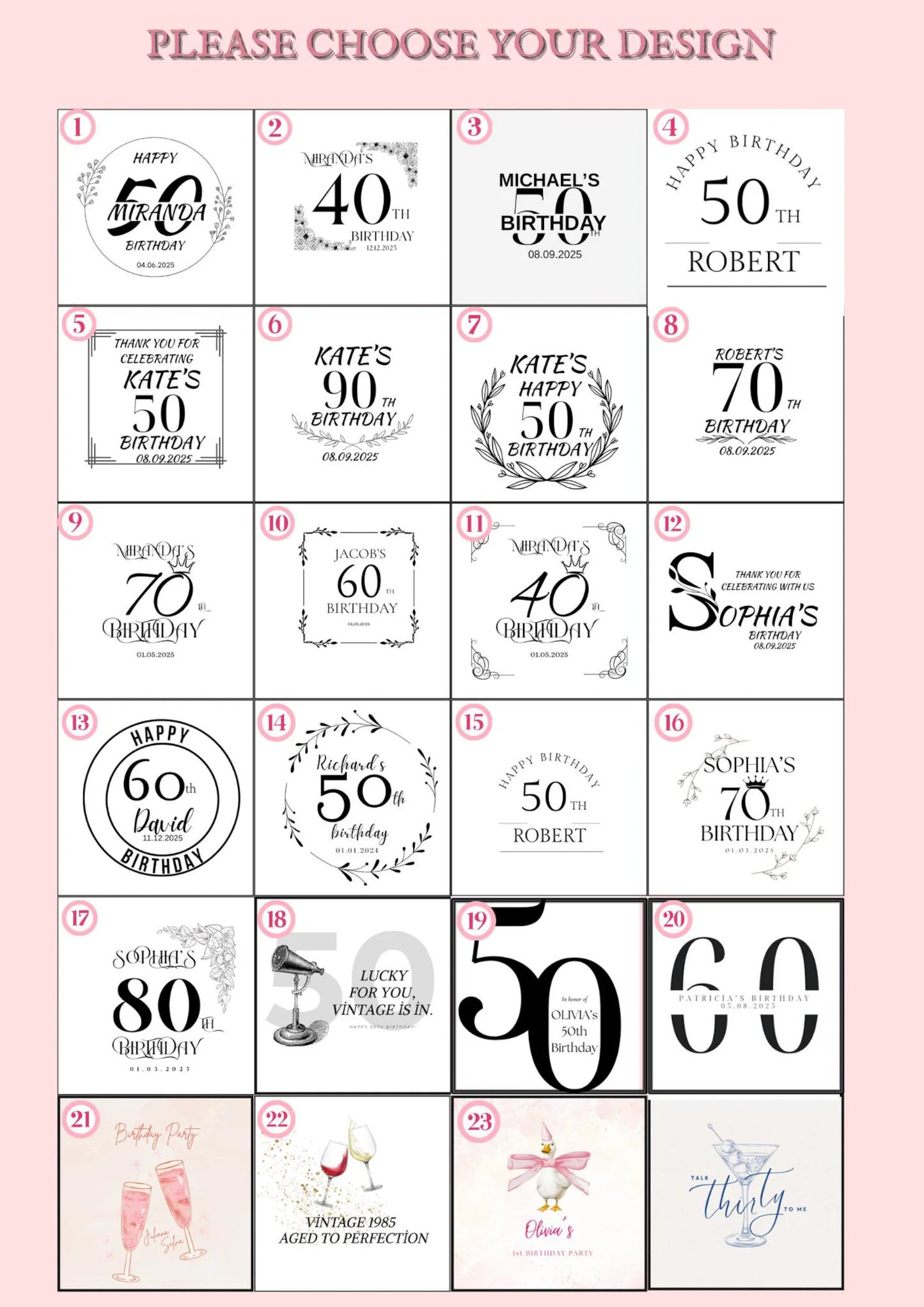 Personalized Birthday Chocolate Favors