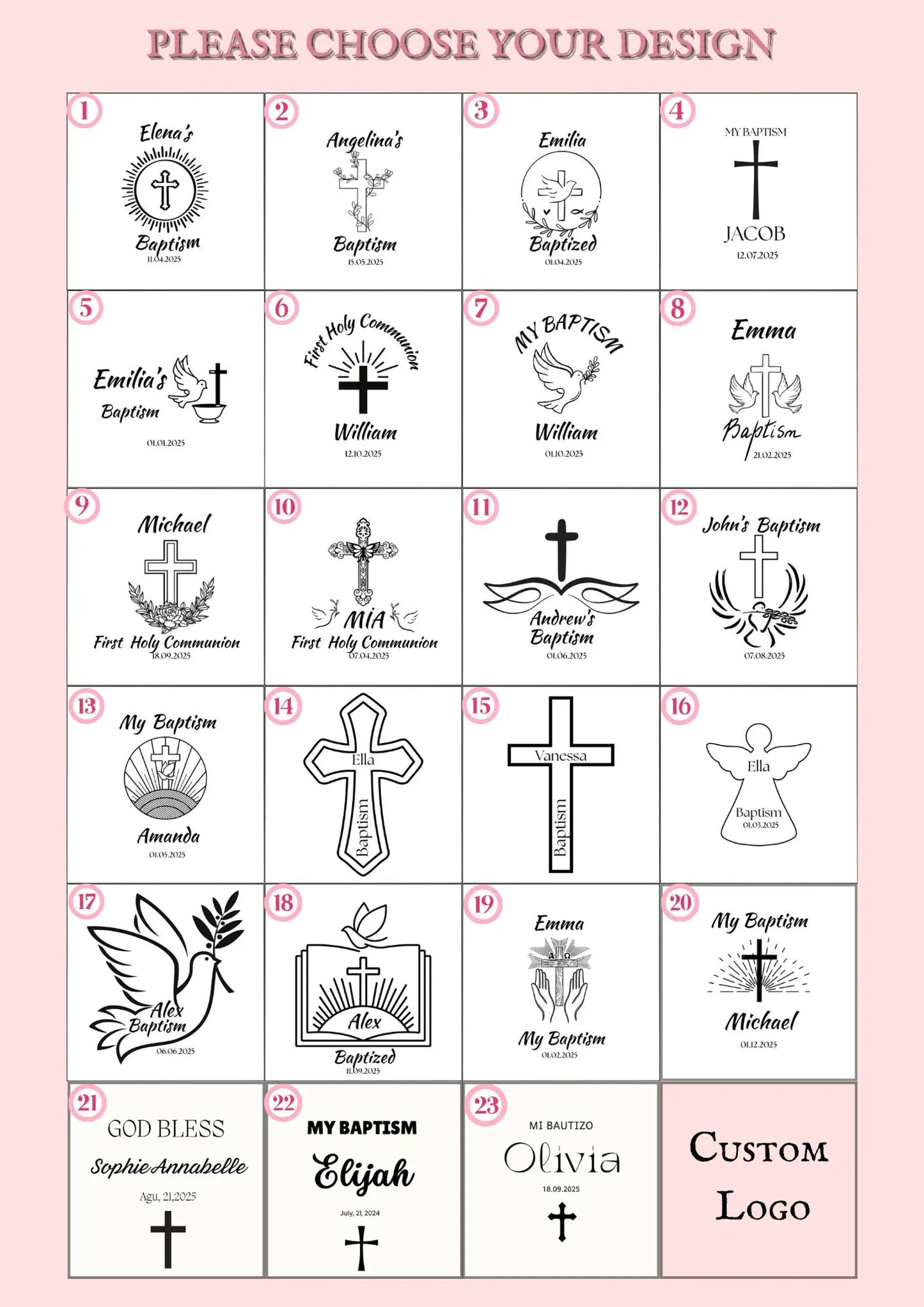 Personalized Baptism Chocolate Favors